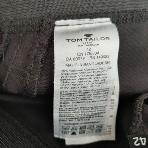 TOM TAILOR | High Waist Slim Fit Stretch Ankle Legging Pant Black Sz S Flawed - Picture 11 of 11